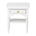 Kleiner weißer Nachttisch mit Schublade und Ablagefläche
